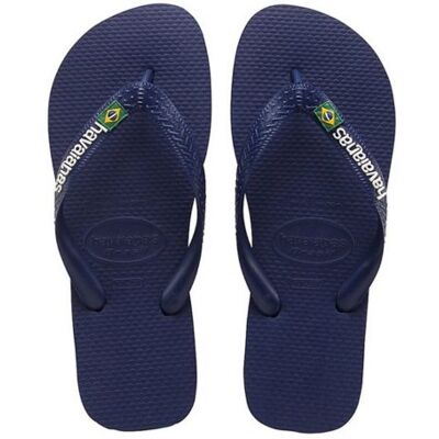 Havaianas Unisex Navy Blue Logo Flip Flop - Female - Navy - BR 37 38 Havaianas Unisex Navy Blue Logo Flip Flop - Female - Navy - BR 37 38