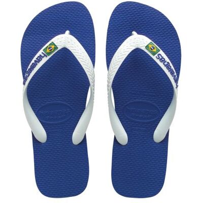 Havaianas Unisex Marine Blue Logo Flip Flop - Female - Blue - BR 27 28 Havaianas Unisex Marine Blue Logo Flip Flop - Female - Blue - BR 27 28