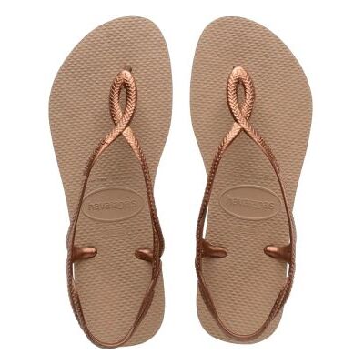 Havaianas Womens Rose Gold Luna Flip Flop - Female - Pink - BR 31 32 Havaianas Womens Rose Gold Luna Flip Flop - Female - Pink - BR 31 32