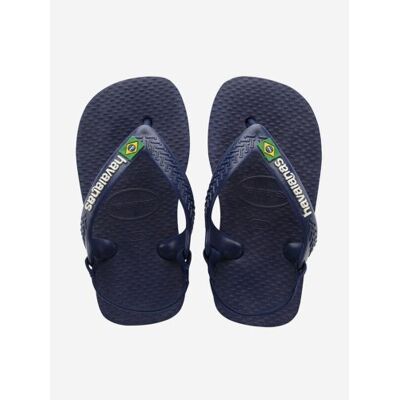 Havaianas Kids Navy Yellow Logo Flip Flop - Unisex - Navy - BR 23 24 Havaianas Kids Navy Yellow Logo Flip Flop - Unisex - Navy - BR 23 24