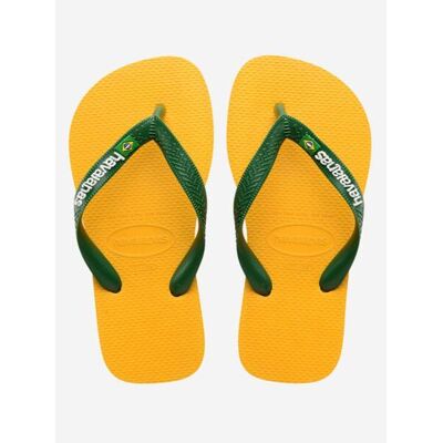 Havaianas Kids Banana Yellow Logo Flip Flop - Unisex - Yellow - BR 25 26 Havaianas Kids Banana Yellow Logo Flip Flop - Unisex - Yellow - BR 25 26
