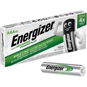 10 x Energizer Power Plus AAA HR03 700mAh Rechargeable Batteries