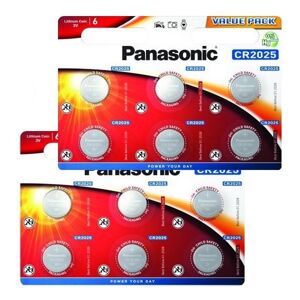 Panasonic CR2025 3V Lithium Battery 2025 Pack of 12
