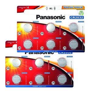 Panasonic CR2032 3V Lithium Battery 2032 Pack of 12