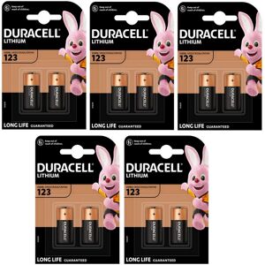 10 x Duracell 123 DL123 CR123A DL123A 3V Long Life Lithium Batteries