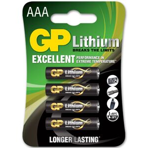 GP Batteries GP Lithium AAA Batteries Size FR03 24LF GP24LF 1.5V 4-Pack