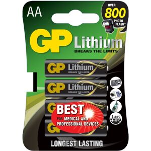 GP Batteries GP Lithium AA Batteries Size FR6 15LF GP15LF 1.5V 4-Pack