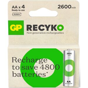 GP Batteries GP Recyko Rechargeable AA Batteries 2600mAh 4-Pack