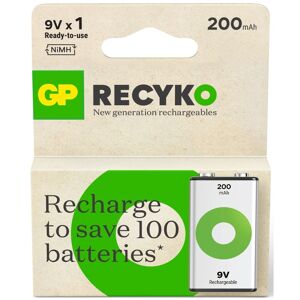 GP Batteries GP Recyko Rechargeable 9V Battery NiMH 200mAh 20R8H 8.4V