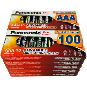 100 x Panasonic AAA Pro Power Alkaline Batteries LR03 Bulk Box