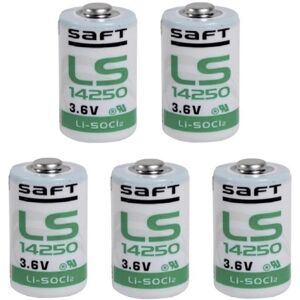 5 x Saft LS14250 3.6v 1/2AA Size Lithium Batteries 1.2Ah 1200mAh