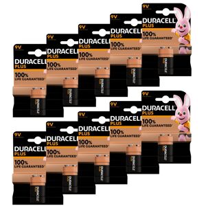 Duracell Plus 9V 6LR61 Alkaline Batteries   Box of 10