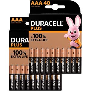 Duracell Plus AAA Batteries Box of 40 Bulk Pack MN2400 LR03