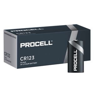 Box of 10 x Duracell Procell CR123 CR123A 3V Lithium Batteries