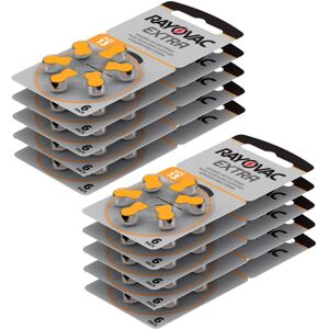 Rayovac Extra Size 13 Hearing Aid Batteries Orange  10-Packs 60-Cells