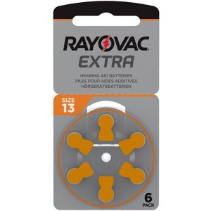 Rayovac Extra Size 13 Hearing Aid Batteries 6-Pack Orange PR48 DA13