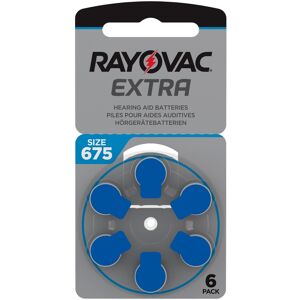 Rayovac Extra Size 675 Hearing Aid Batteries 6-Pack Blue PR44 DA675