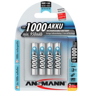 Ansmann Maxe Rechargeable AAA Batteries NiMH 1000mAh Pack of 4