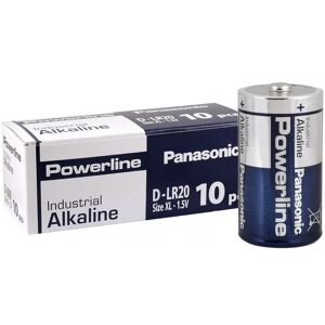 10 x Panasonic Powerline D LR20AD Industrial Alkaline Batteries