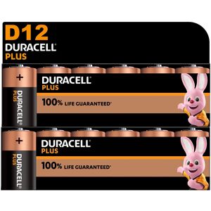 Duracell Plus D Batteries Bulk Alkaline MN1300 12-Pack
