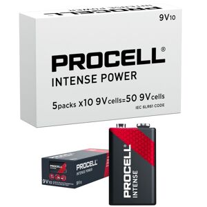 Duracell Procell Intense 9V 6LR61 PX1604 Batteries   Box of 50