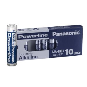 10 x Panasonic Powerline AAA LR03AD Industrial Alkaline Batteries