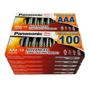 100 x Panasonic AAA Pro Power Alkaline Batteries LR03 Bulk Box