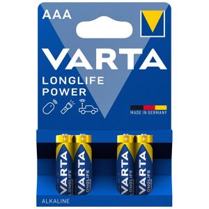 Varta Longlife Power AAA Batteries LR03 MN2400 Alkaline 1.5V Pack of 4