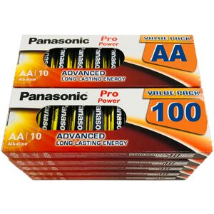 100 x Panasonic AA Pro Power Alkaline Batteries LR6 Bulk Box