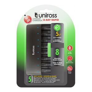 Uniross 8 x AA or AAA Rapid USB Battery Charger