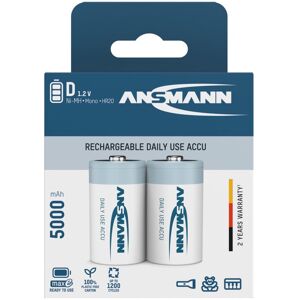 Ansmann Rechargeable Maxe D Batteries NiMH 5000mAh Pack of 2 Ansmann Rechargeable Maxe D Batteries NiMH 5000mAh Pack of 2