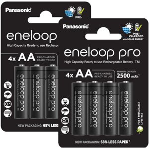 Panasonic Eneloop Pro AA 2500mAh Rechargeable Batteries 8 Pack Panasonic Eneloop Pro AA 2500mAh Rechargeable Batteries 8 Pack