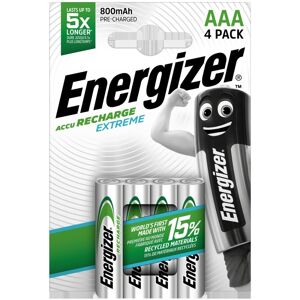 Energizer Accu Rechargeable Extreme AAA Batteries 800mAh NiMH HR03 Energizer Accu Rechargeable Extreme AAA Batteries 800mAh NiMH HR03