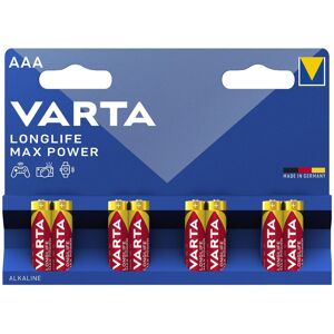 Varta Longlife Max Power AAA Micro LR03 Alkaline Batteries - Pack of 8 - Household Battery Varta Longlife Max Power AAA Micro LR03 Alkaline Batteries - Pack of 8 - Household Battery