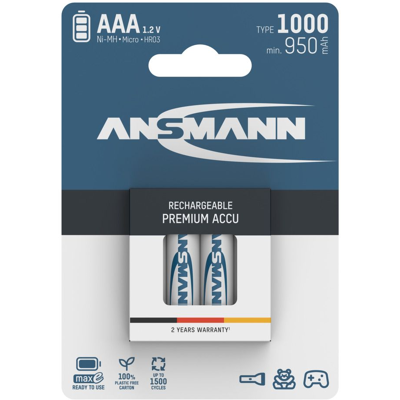 Ansmann Maxe Rechargeable AAA Batteries NiMH 1000mAh Pack of 4 Ansmann Maxe Rechargeable AAA Batteries NiMH 1000mAh Pack of 4