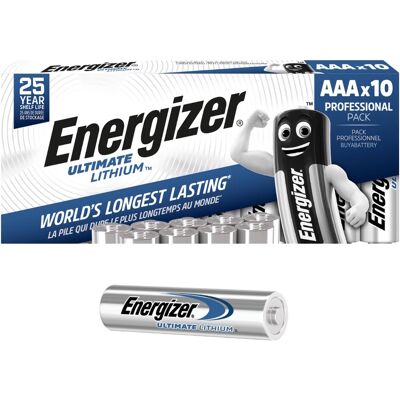 Energizer Ultimate Lithium AAA Batteries L92 1.5V Bulk Pack of 10 Energizer Ultimate Lithium AAA Batteries L92 1.5V Bulk Pack of 10