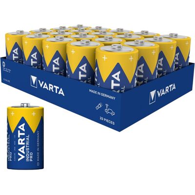 Varta Industrial Pro Alkaline D 4020 Batteries (Box of 20) LR20 Varta Industrial Pro Alkaline D 4020 Batteries (Box of 20) LR20