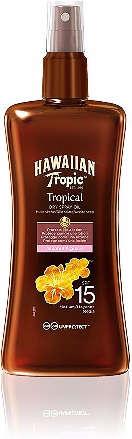Hawaiian Tropic Coconut & Guava dry oil SPF15 spray 200 ml
