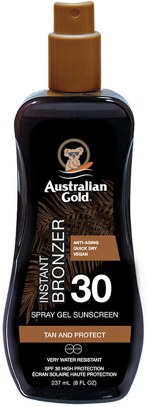 Australian Gold Sunscreen SPF30 spray gel with instant bronzer 237 ml