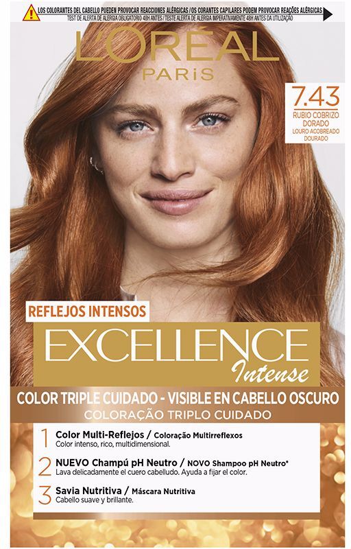 L'Oréal ParÃs Excellence Intense hair color #7.43 golden copper blonde