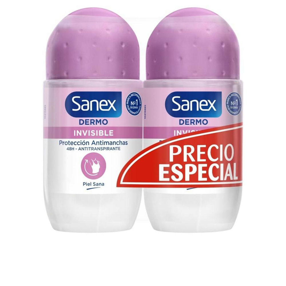 Sanex Dermo Invisible roll-on deodorant duo 2 x 50 ml
