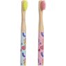 Care+ Smiley Word Bamboo Toothbrush Lot 2 pz