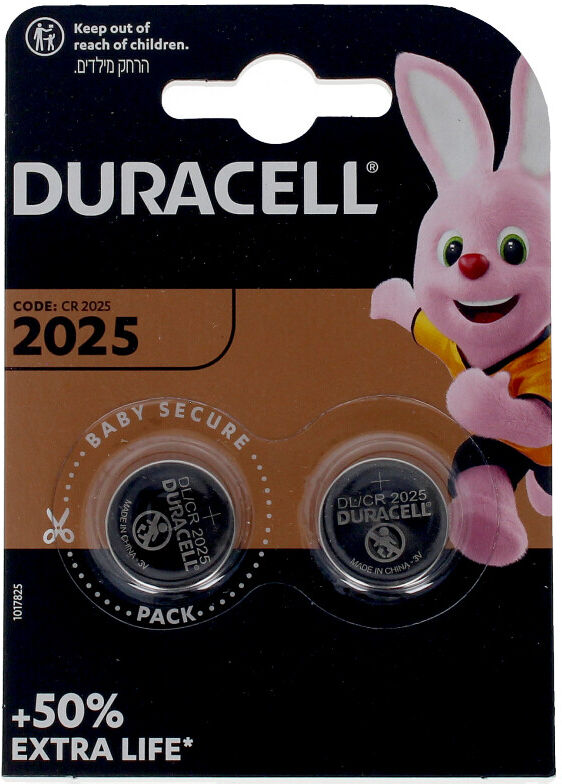 Duracell Button Lithium 3V 2025 DL/CR2025 batteries pack x 2 u