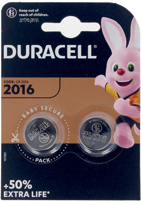 Duracell Button Lithium 3V 2016 DL/CR2016 batteries pack x 2 u