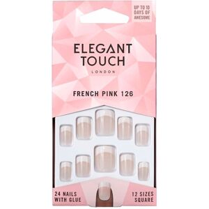 Elegant Touch French pink nails with glue square #126-S