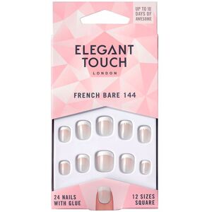 Elegant Touch French bare nails with glue square #144-XS