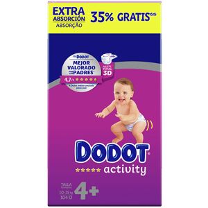 Dodot Activity Extra talla 4+ pañales 10-15 kg 104 u