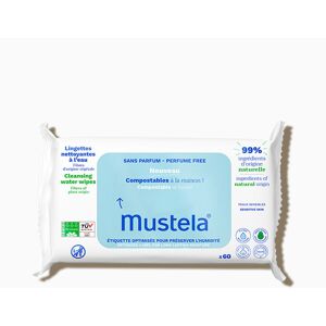 Mustela BABY-CHILD unscented water-based wipes compostable at home 60 units