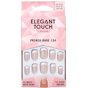 Elegant Touch French bare nails with glue square #124-S