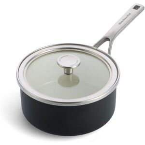 KitchenAid Steel Core Enamel Matte Black 18cm Saucepan